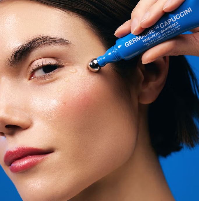 Germaine de Capuccini Timexpert skinreset eye contour gel tube met metalen applicator en blauw doosje